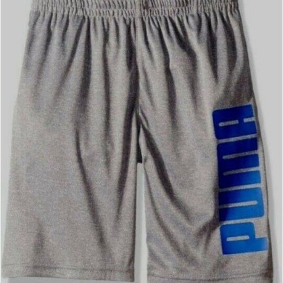 Puma Boys Athletic Shorts Light Heather Gray Color - Picture 1 of 2